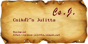 Csikós Julitta névjegykártya